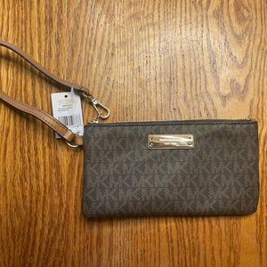 MICHAEL Michael Kors Brown Monogram Wristlet *NEW*